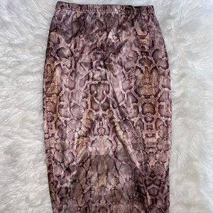 Missguided satin midi skirt with slit